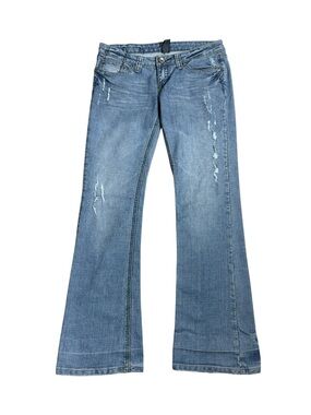 VTG Zco Low Rise Flare Jeans Distressed Y2K 2000s Size 7 Fits 6/28